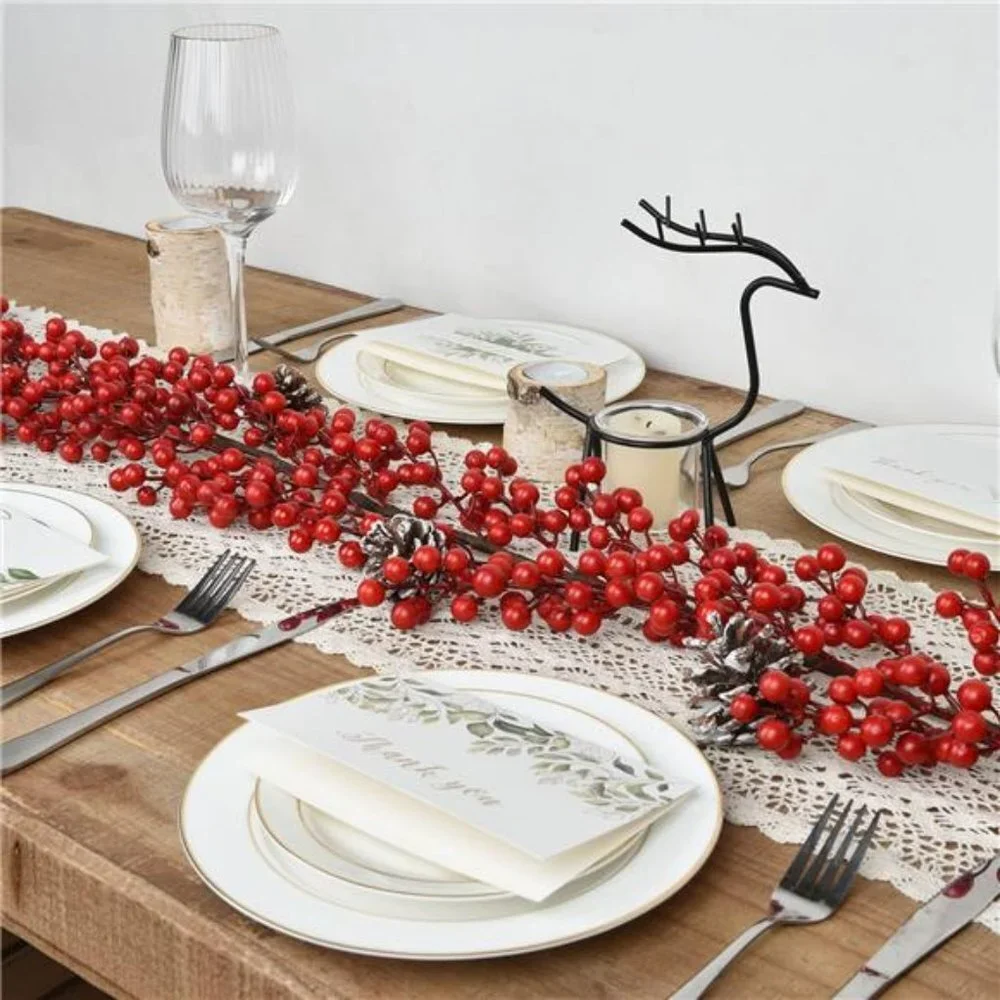 6FT Red Berry Christmas Garland, Artificial Berry Garland Indoor Outdoor Decor